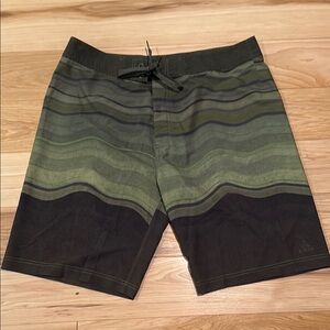 Prana Men's Green and Black Board Shorts